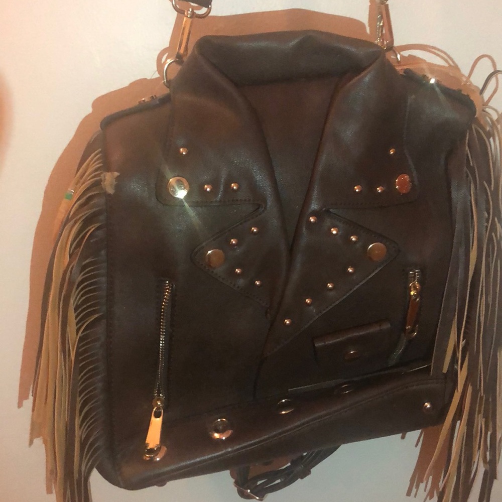 A brown cool bookbag/purse